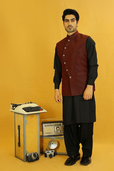GEM Garments - Rasta - Waistcoat - Maroon - 1 Piece - Indian Silk - Studio by TCS