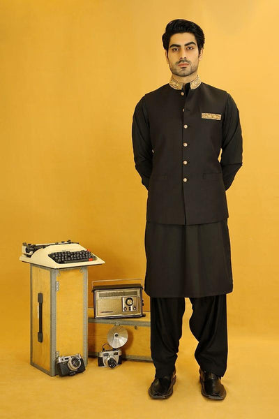 GEM Garments - Iqbal - Waistcoat - Black - 1 Piece - Viscose Polyester - Studio by TCS