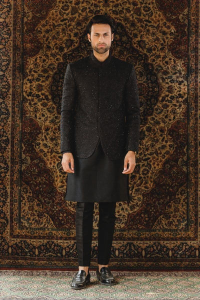 GEM Garments - Feroze - Prince Coat - Black - 1 Piece - Indian Silk - Studio by TCS