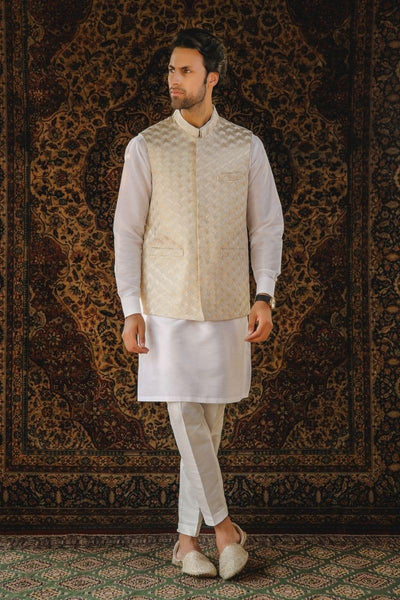 GEM Garments - Jahan - Waistcoat - Cream - 1 Piece - Indian Silk - Studio by TCS