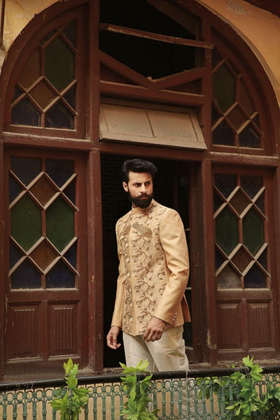 GEM Garments - Habab - Prince Coat - Biege - 1 Piece - Indian Silk - Studio by TCS