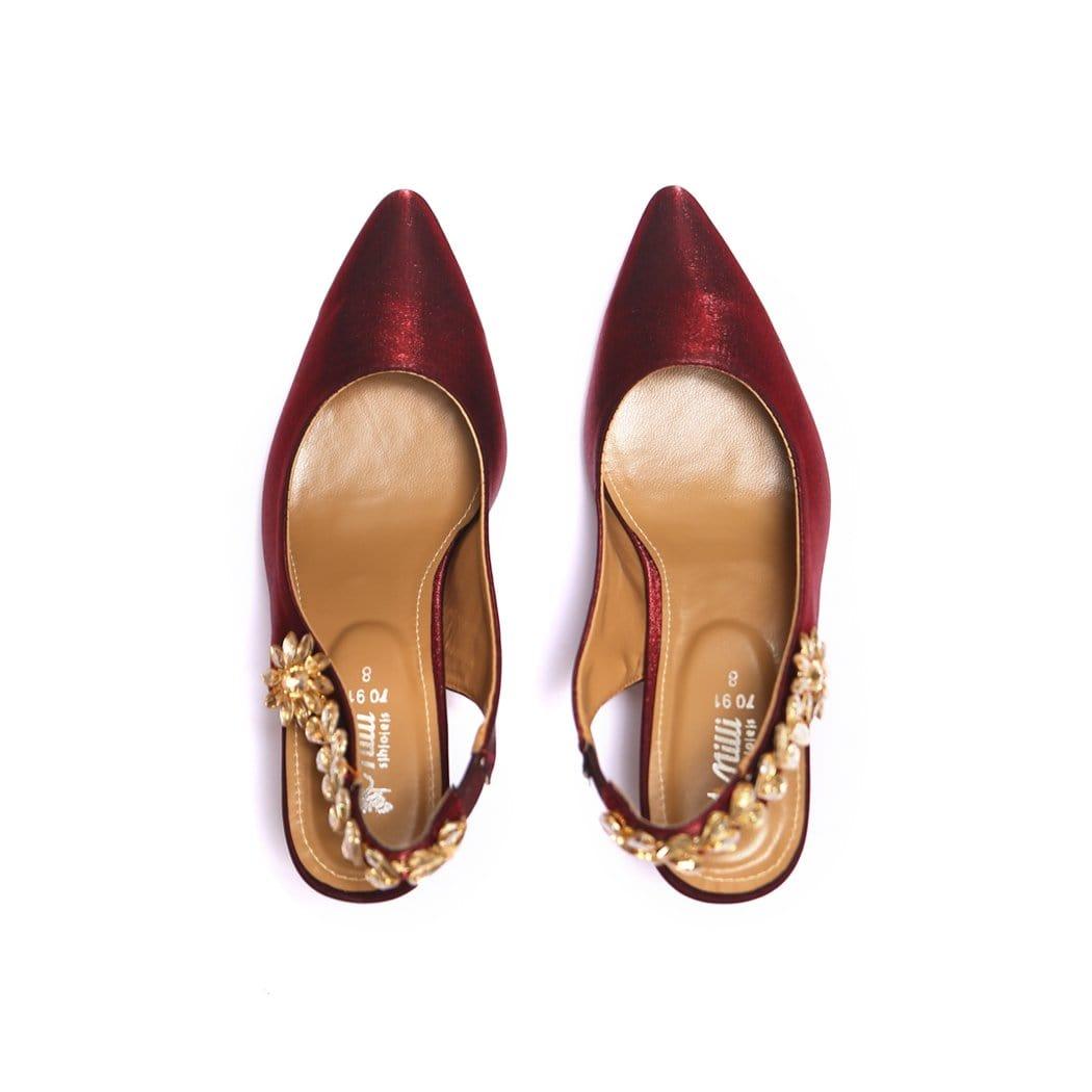 Milli Shoes - Maroon Sandals - 7813