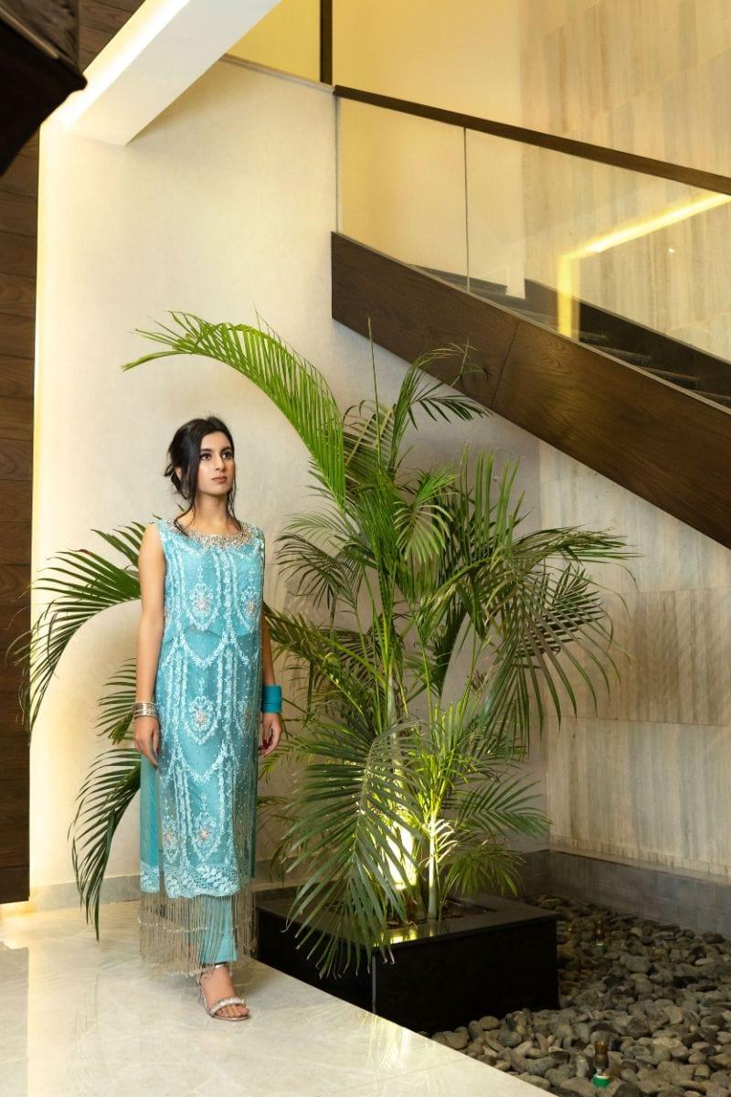 Wabi Sabi by Zehra - ALORA - Turquoise Ice Blue - Embroidered - 3 Piece - Studio by TCS