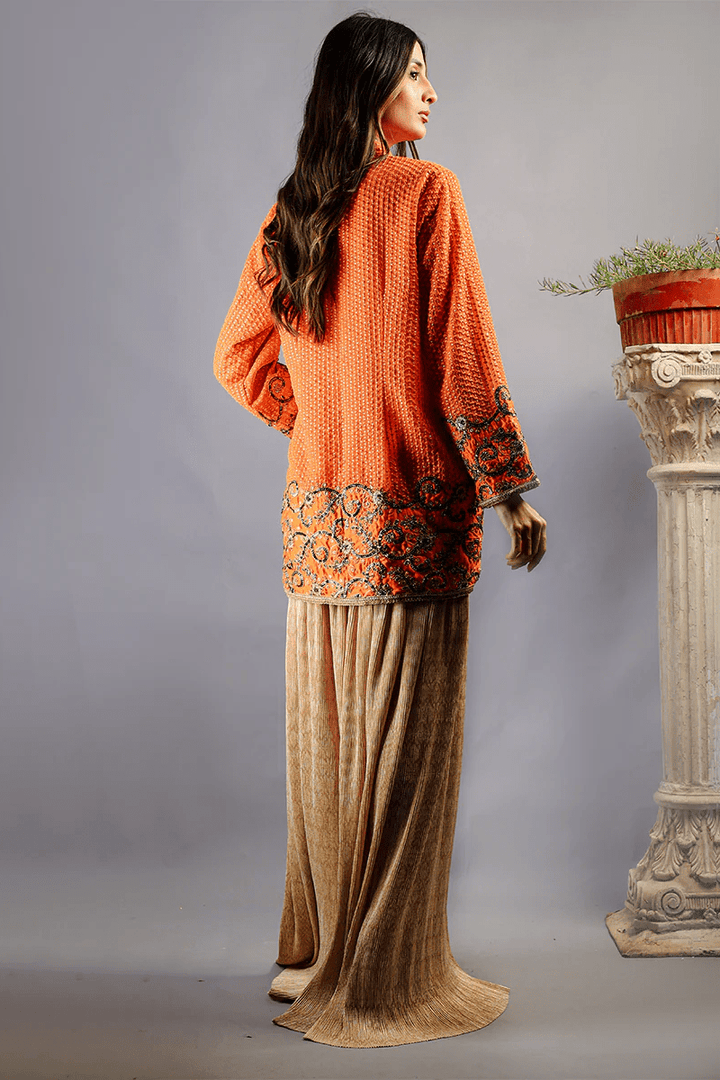 Huma Adnan - Aisha - Chiffon - Orange - 2 Piece - Studio by TCS