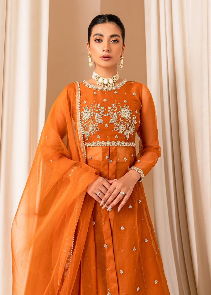 Allure by Ih - COCO Organza Suit For Women - Burnt Orange - 3 Piece