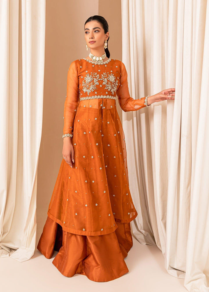 Allure by Ih - COCO Organza Suit For Women - Burnt Orange - 3 Piece