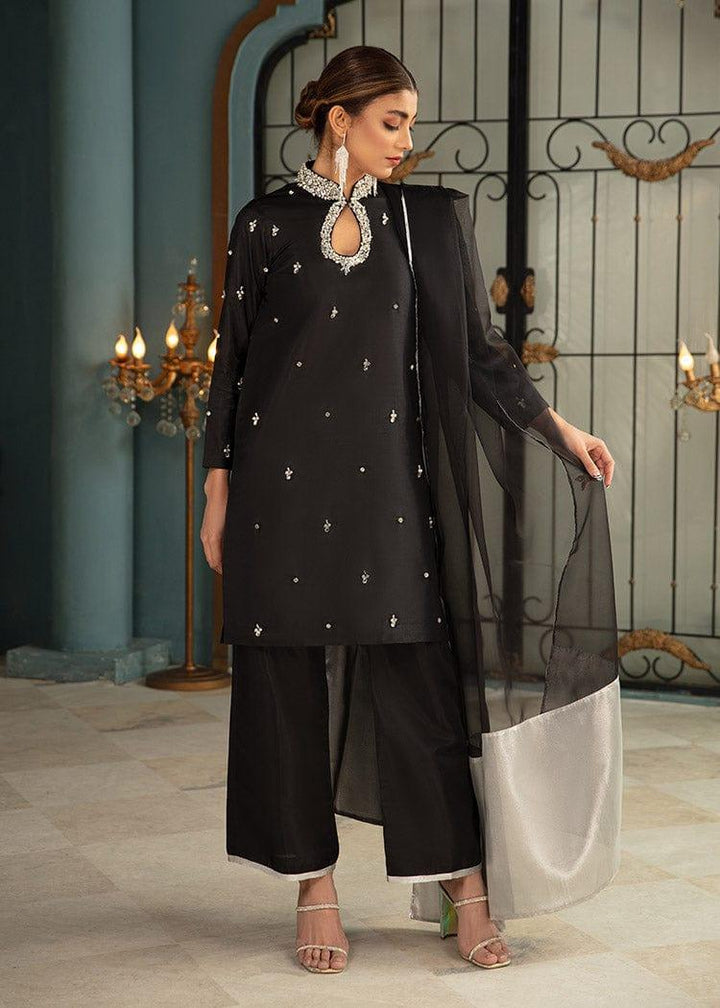 Allure by Ih - GRACE Katan Silk Suit For Women - Black - 3 Piece