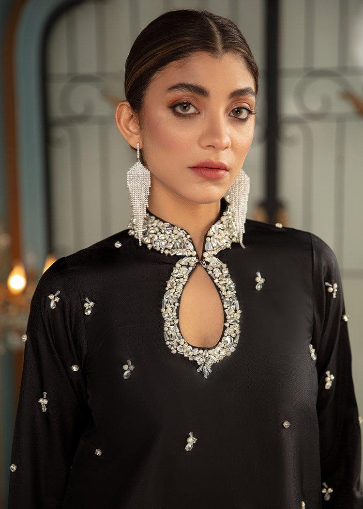 Allure by Ih - GRACE Katan Silk Suit For Women - Black - 3 Piece
