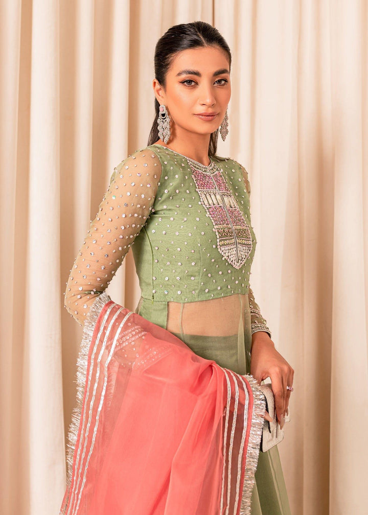 Allure by Ih - MOLLY Organza Suit For Women - Matcha Green - 3 Piece