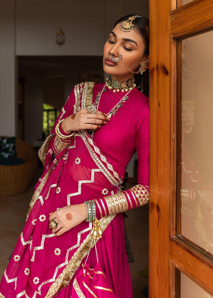 Allure by Ih - SITAAR Silk & Chiffon Suit For Women - Magenta - 4 Piece