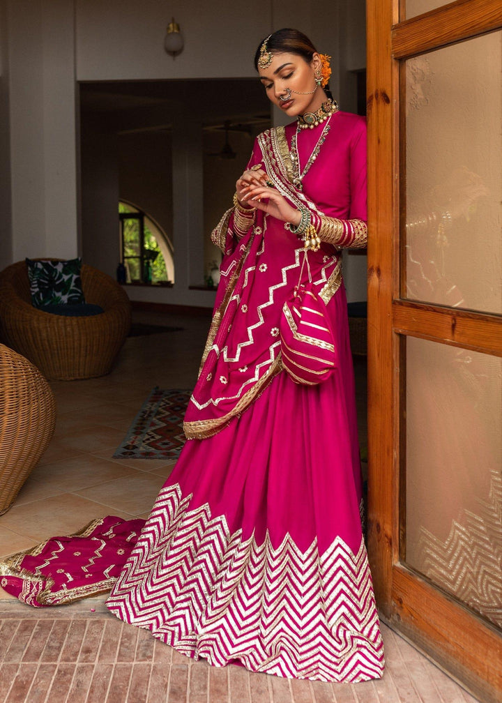 Allure by Ih - SITAAR Silk & Chiffon Suit For Women - Magenta - 4 Piece