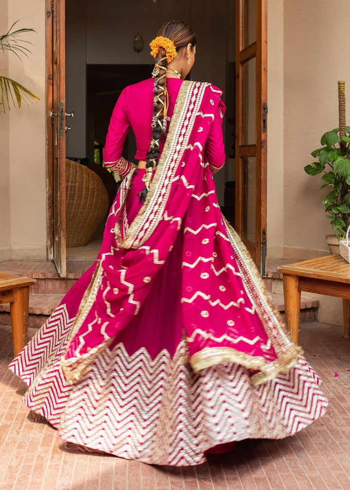 Allure by Ih - SITAAR Silk & Chiffon Suit For Women - Magenta - 4 Piece