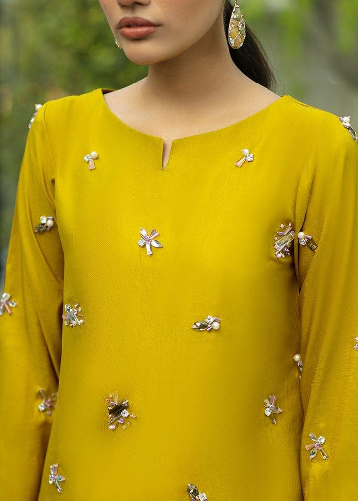 Ayeza khan in Allure by Ih - SUBLIME Katan Silk Suit For Women - Lime Green - 3 Piece