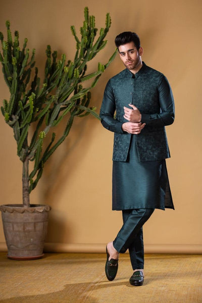 GEM Garments - Ehsaas - Waistcoat - Dark Green - 1 Piece - Viscose Polyester - Studio by TCS