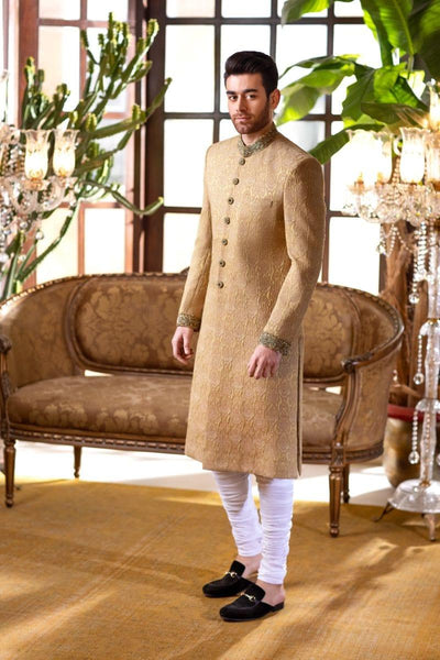 GEM Garments - Aftab - Sherwani - Fawn - 1 Piece - Jamawar - Studio by TCS