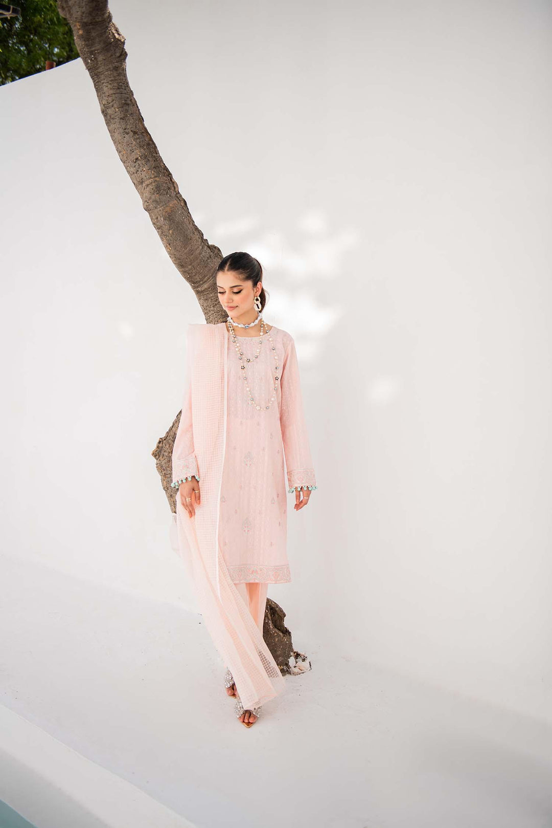 Nuriyaa - Dahlia - chikankari - Pink - 3 Piece - Studio by TCS
