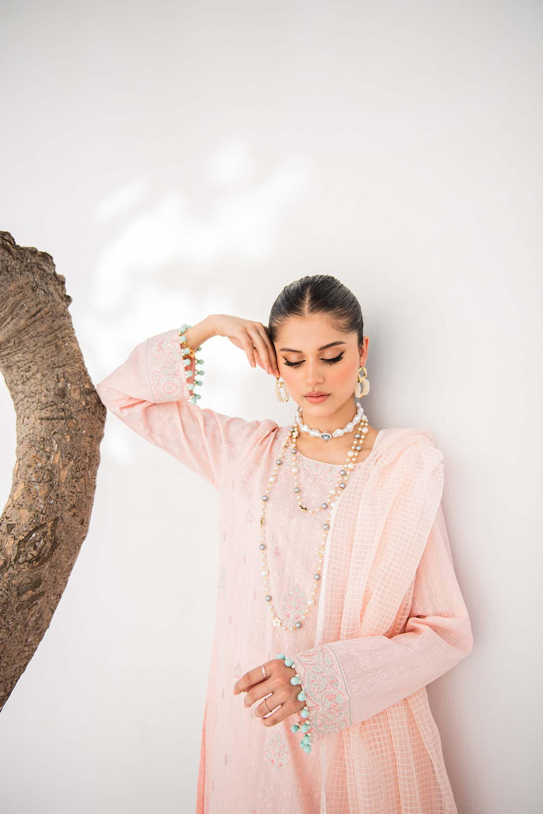 Nuriyaa - Dahlia - chikankari - Pink - 3 Piece - Studio by TCS