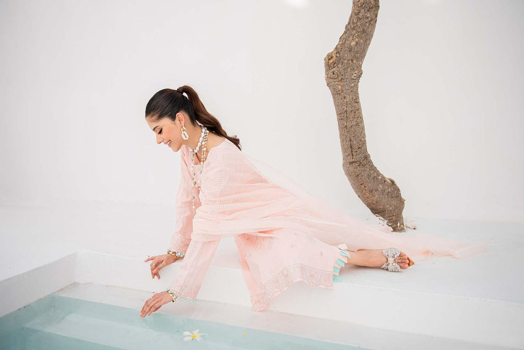 Nuriyaa - Dahlia - chikankari - Pink - 3 Piece - Studio by TCS