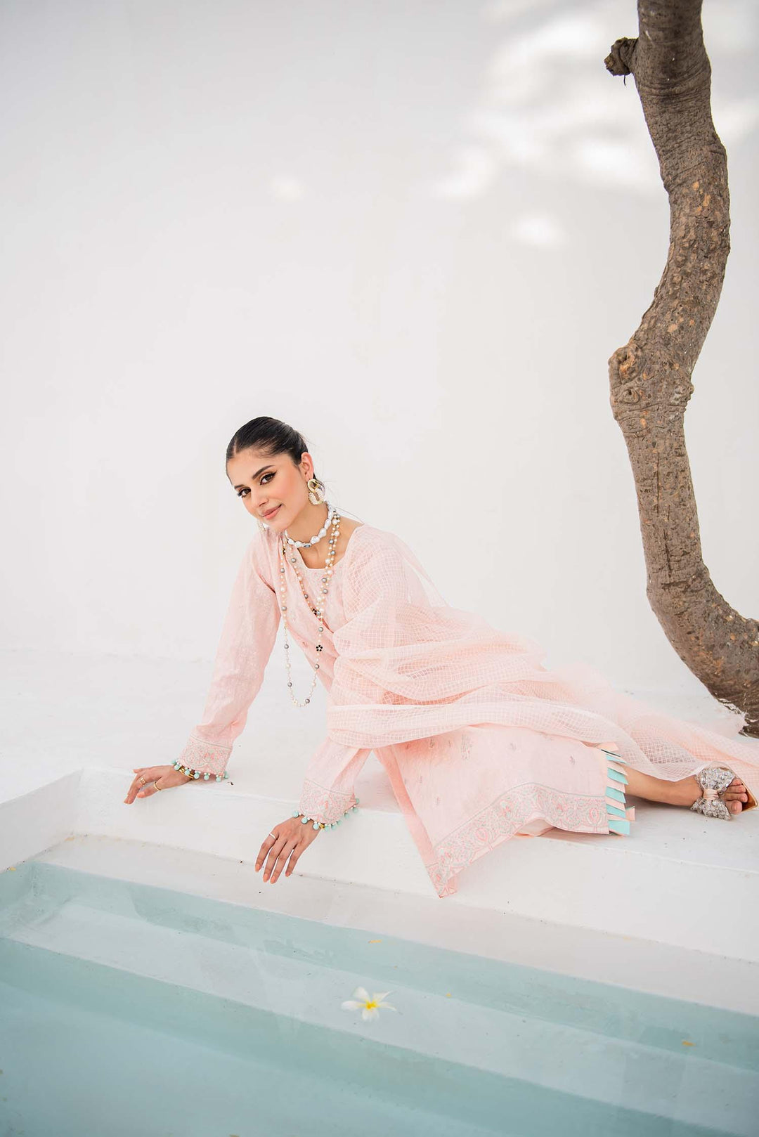 Nuriyaa - Dahlia - chikankari - Pink - 3 Piece - Studio by TCS
