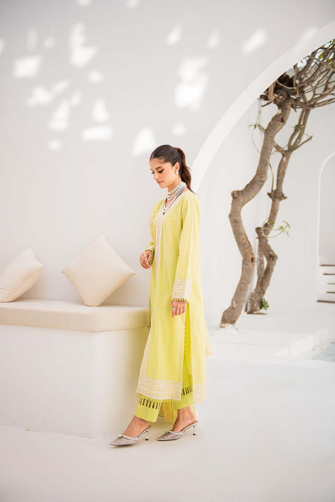 Nuriyaa - Chameli - chikankari - Lime Green - 3 Piece - Studio by TCS