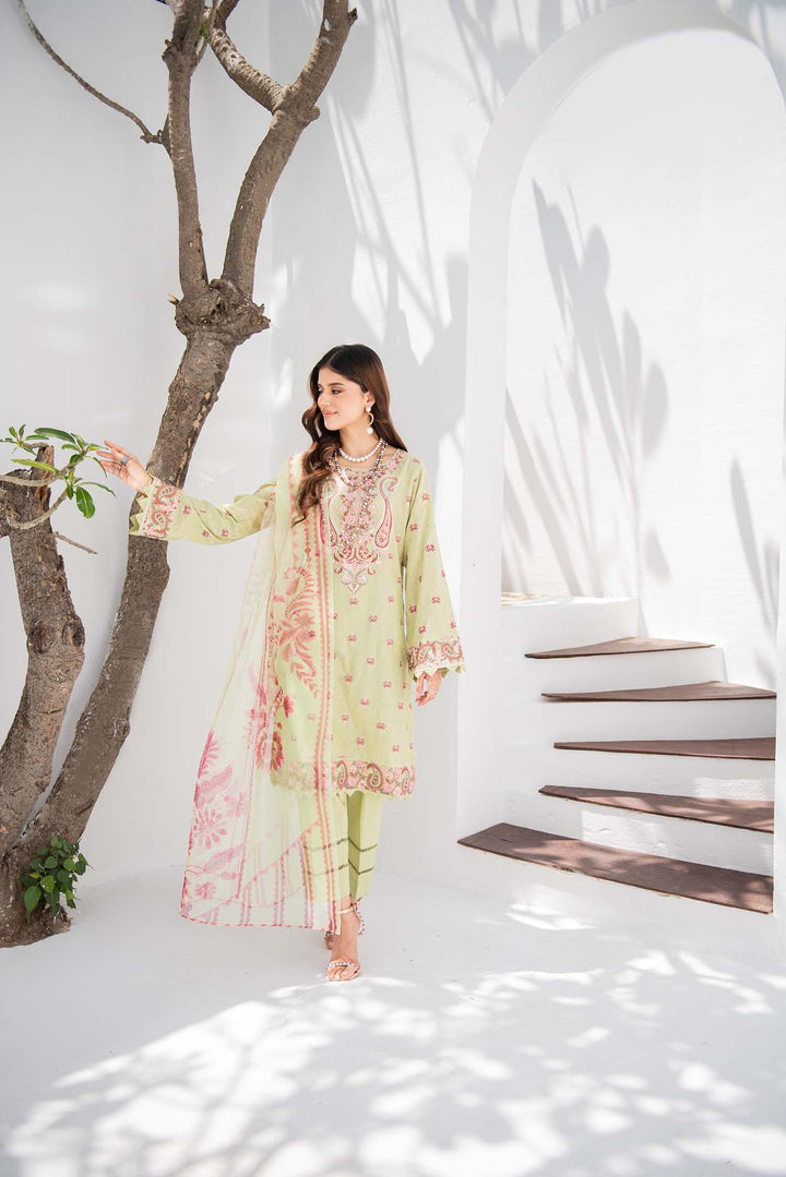 Nuriyaa - Sehar - chikankari - Olive Green - 3 Piece - Studio by TCS