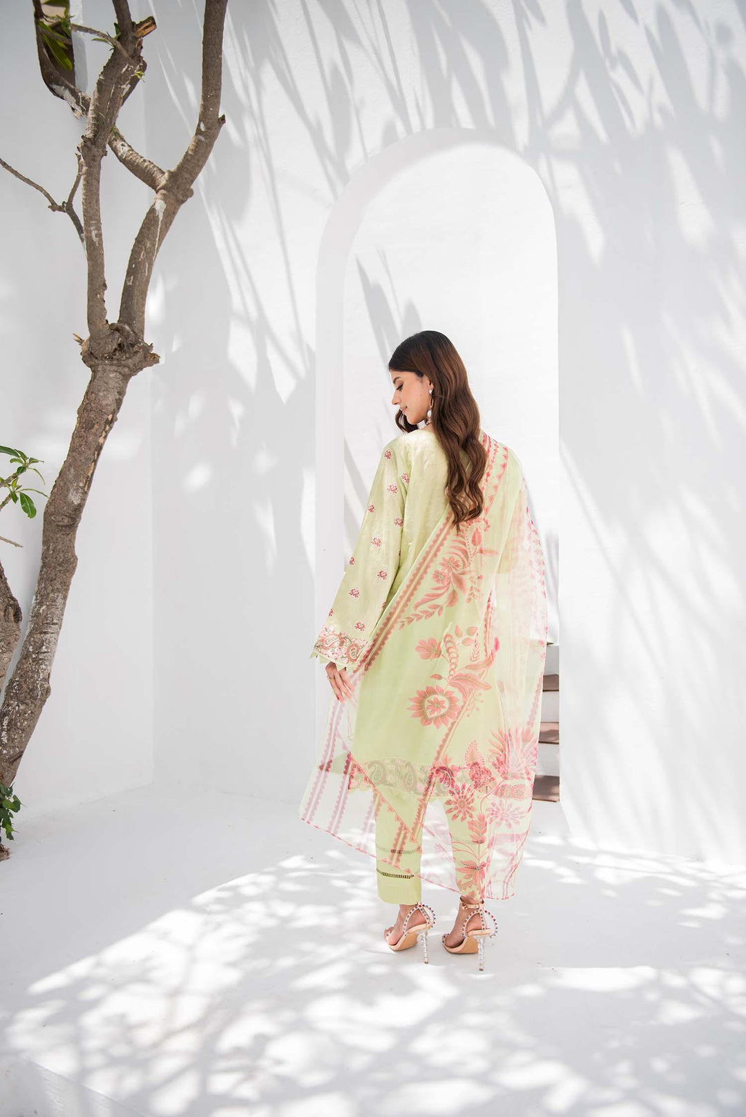 Nuriyaa - Sehar - chikankari - Olive Green - 3 Piece - Studio by TCS