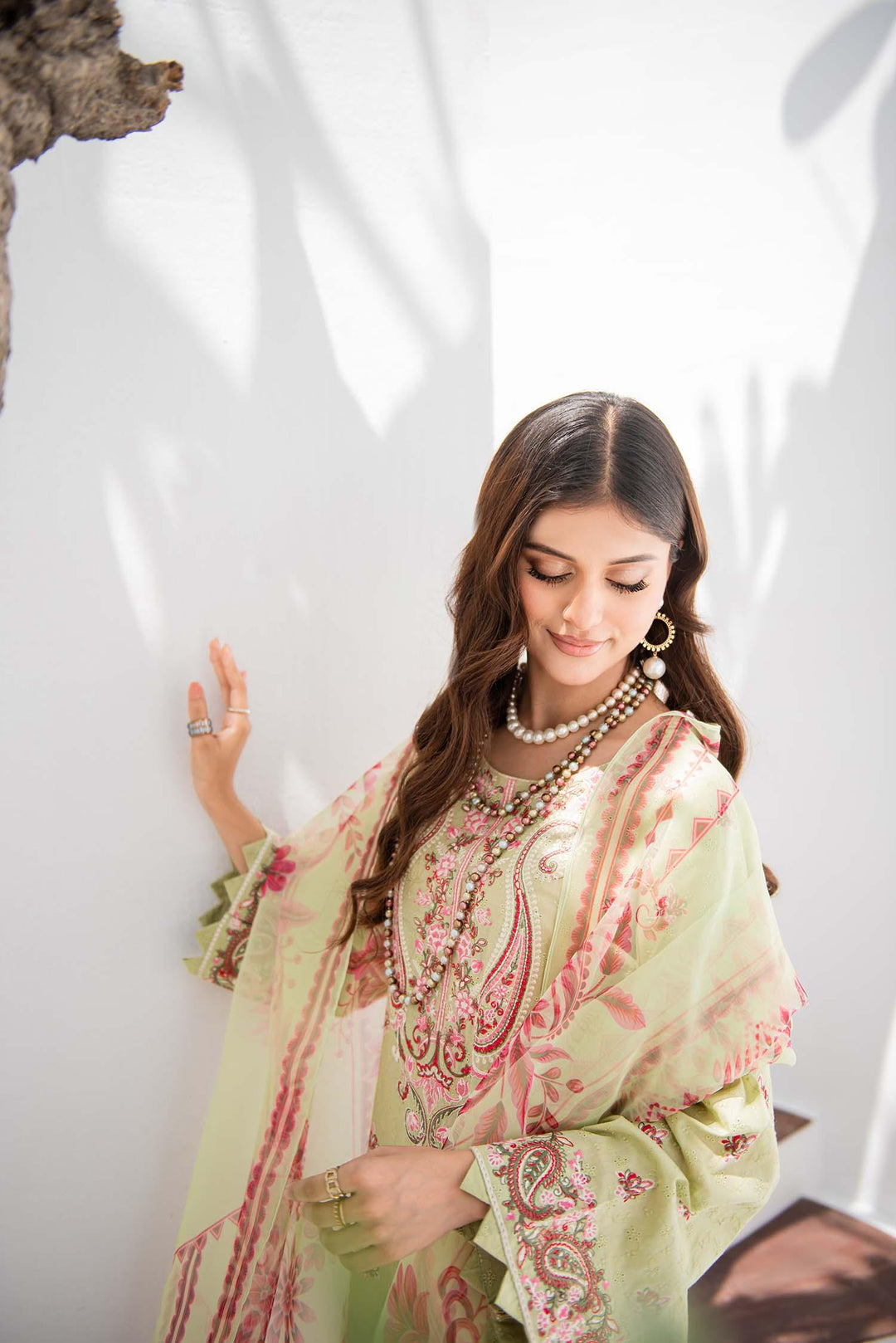 Nuriyaa - Sehar - chikankari - Olive Green - 3 Piece - Studio by TCS