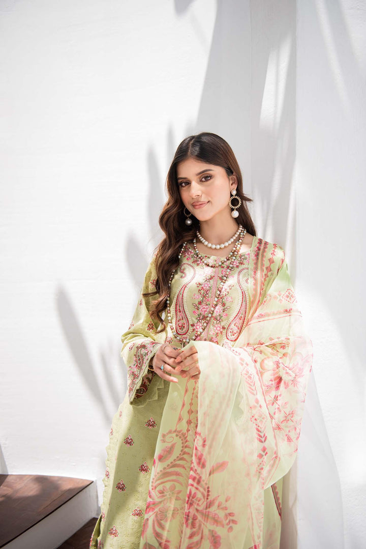 Nuriyaa - Sehar - chikankari - Olive Green - 3 Piece - Studio by TCS