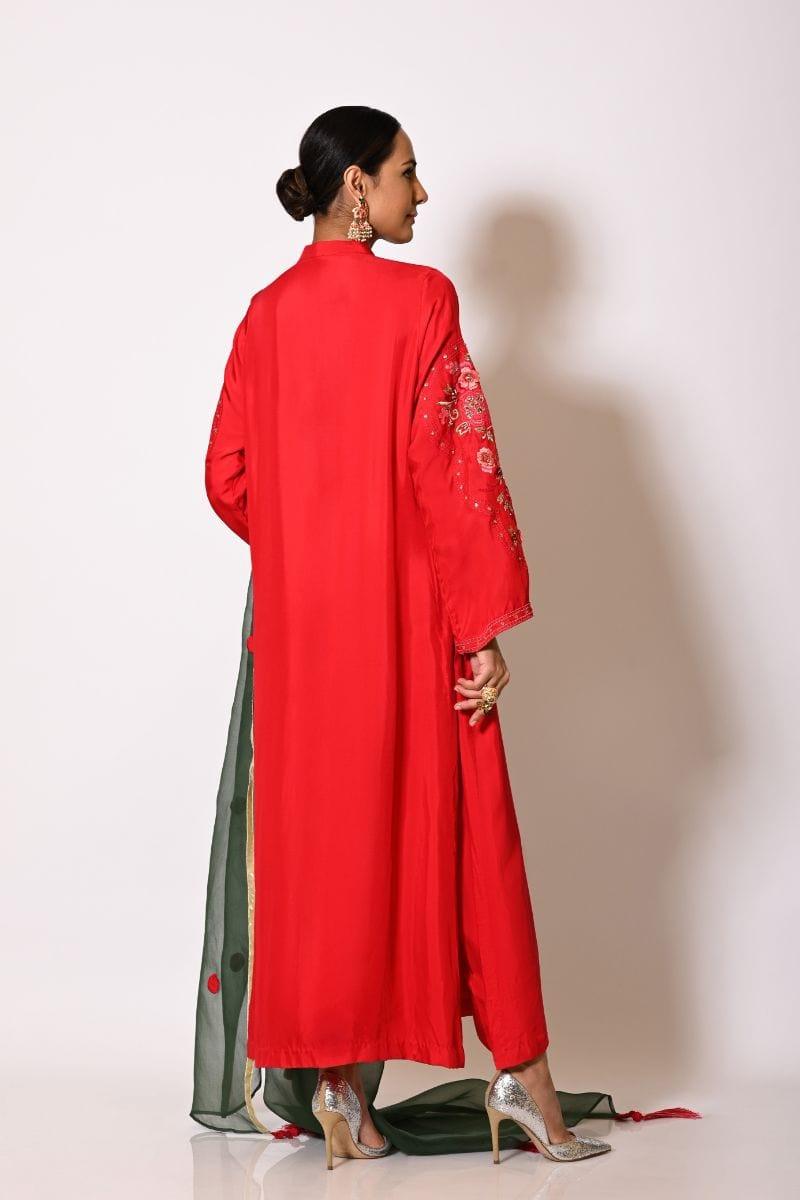 Insia Sohail - Gulab - Red - Emboridered Silk - 3 Piece - Studio by TCS