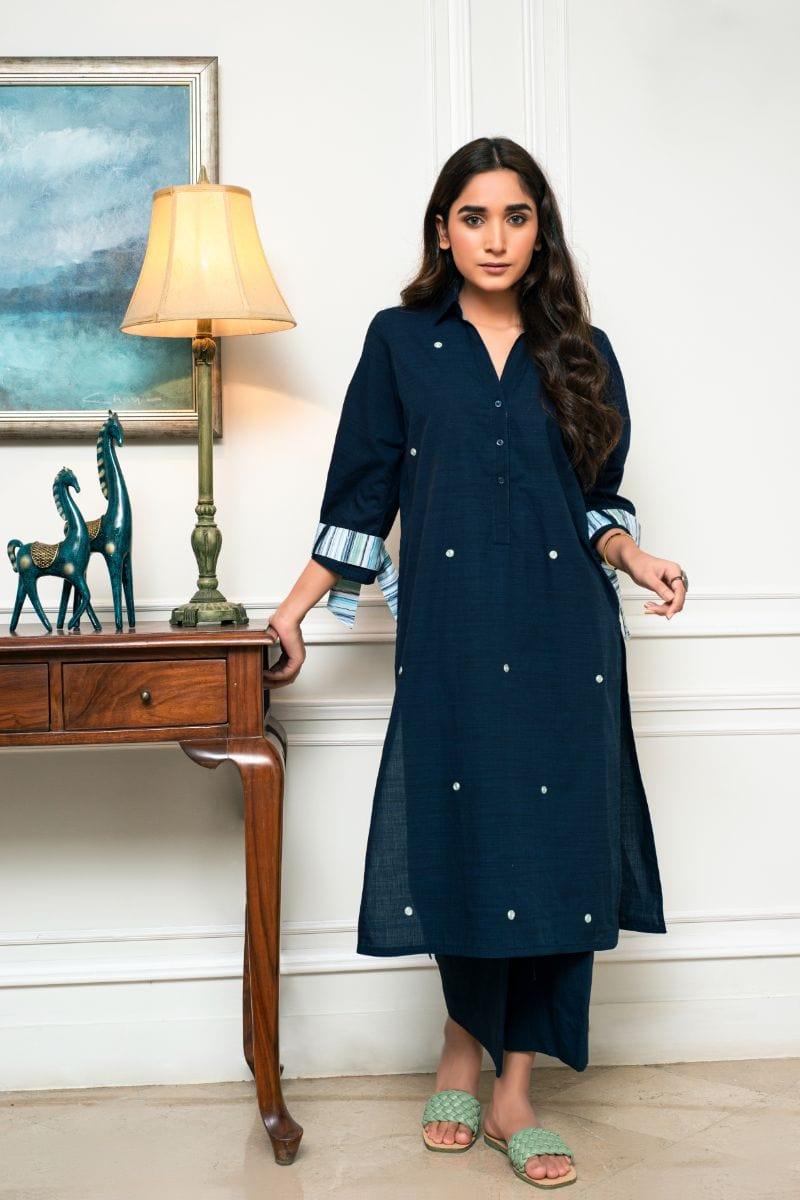 Yasmin Zaman - P-296 - Navy - 2 Piece - Studio by TCS