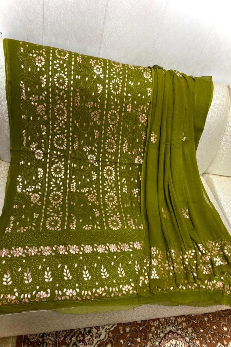 Designs By Amina - Chickenkari with Gota handwork - 2 Piece - 7