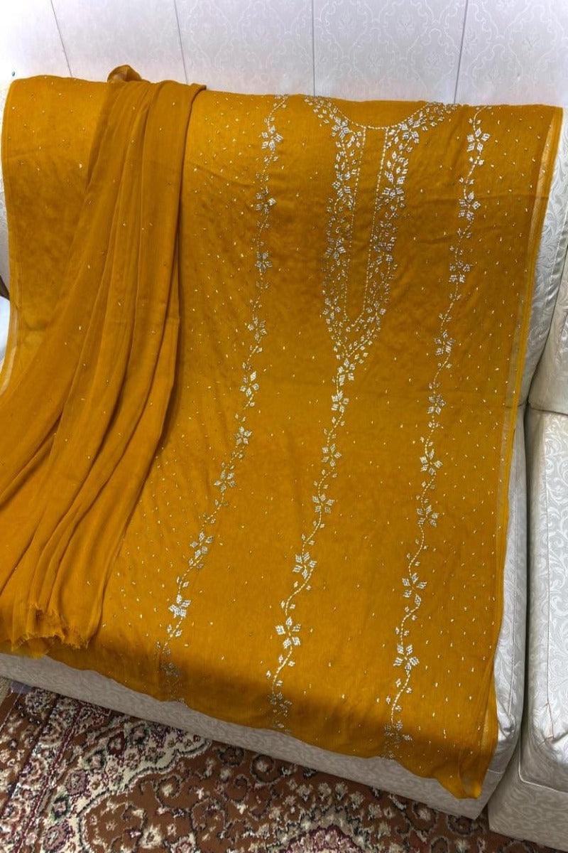 Designs By Amina - Chiffon Mukesh Handwork 2Pc- 5