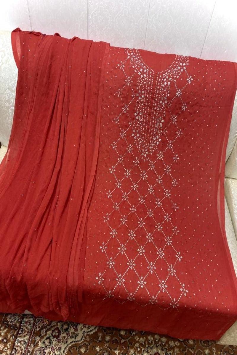 Designs By Amina - Chiffon Mukesh Handwork 2Pc- 8