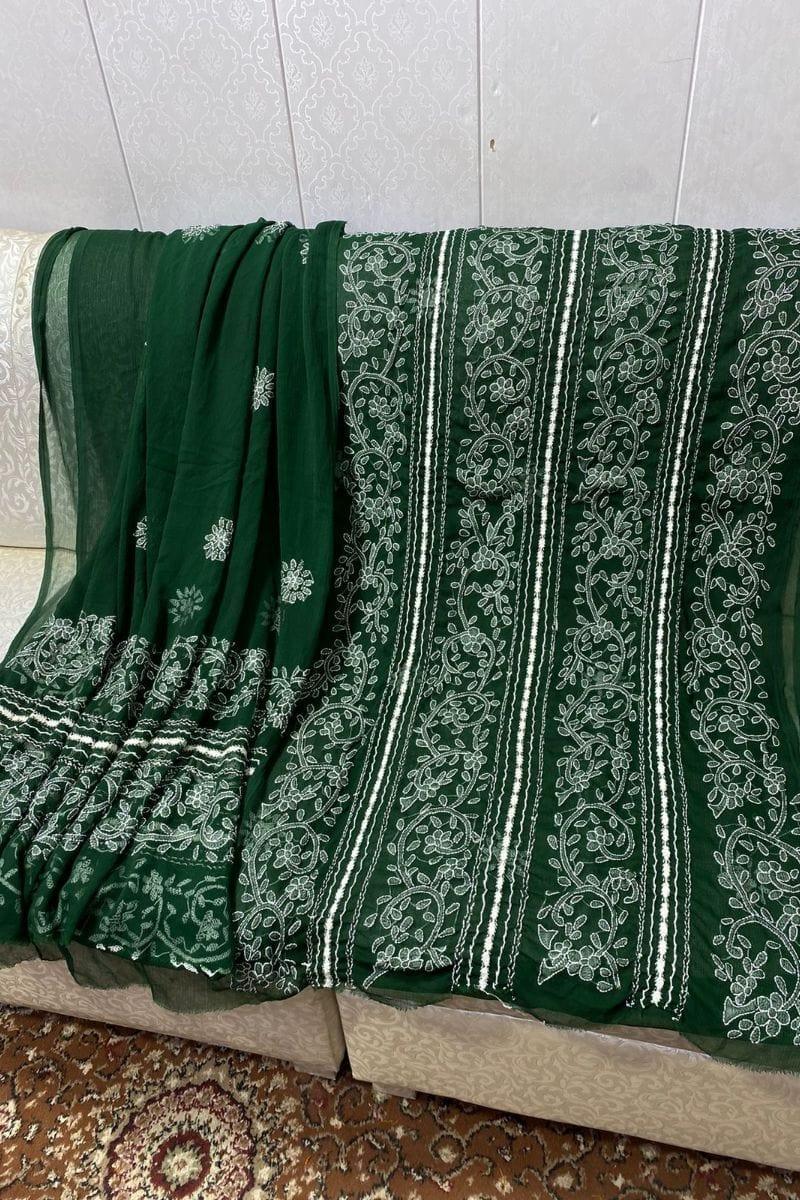 Designs By Amina - Chikankari Chiffon Tarkashi Work 2 Piece - 02