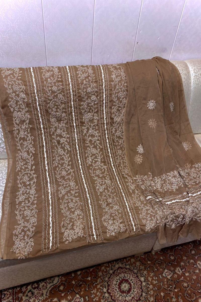 Designs By Amina - Chikankari Chiffon Tarkashi Work 2 Piece - 03