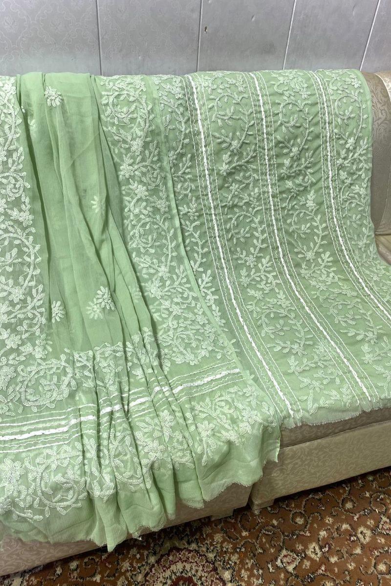 Designs By Amina - Chikankari Chiffon Tarkashi Work 2 Piece - 05