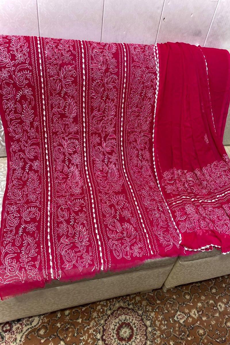 Designs By Amina - Chikankari Chiffon Tarkashi Work 2 Piece - 12