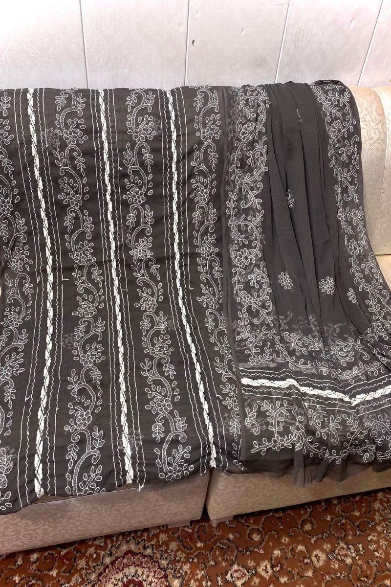 Designs By Amina - Chikankari Chiffon Tarkashi Work 2 Piece - 14