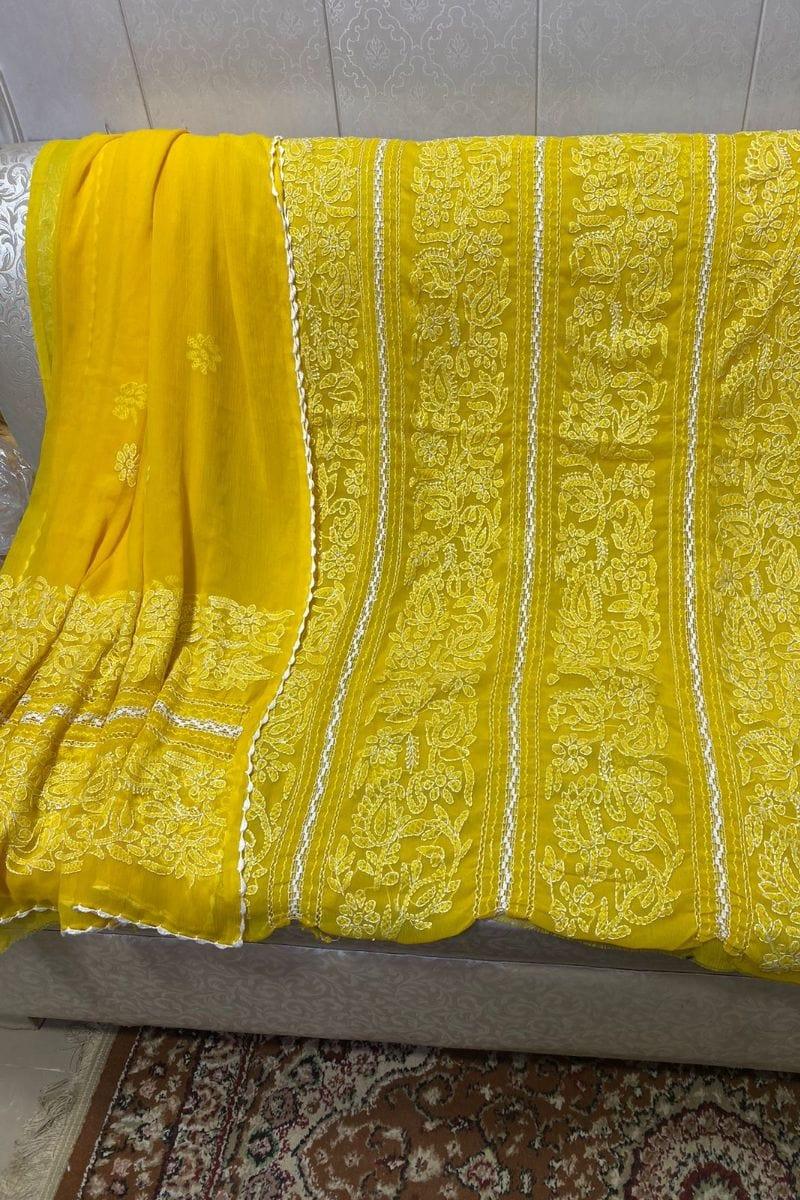 Designs By Amina - Chikankari Chiffon Tarkashi Work 2 Piece - 15