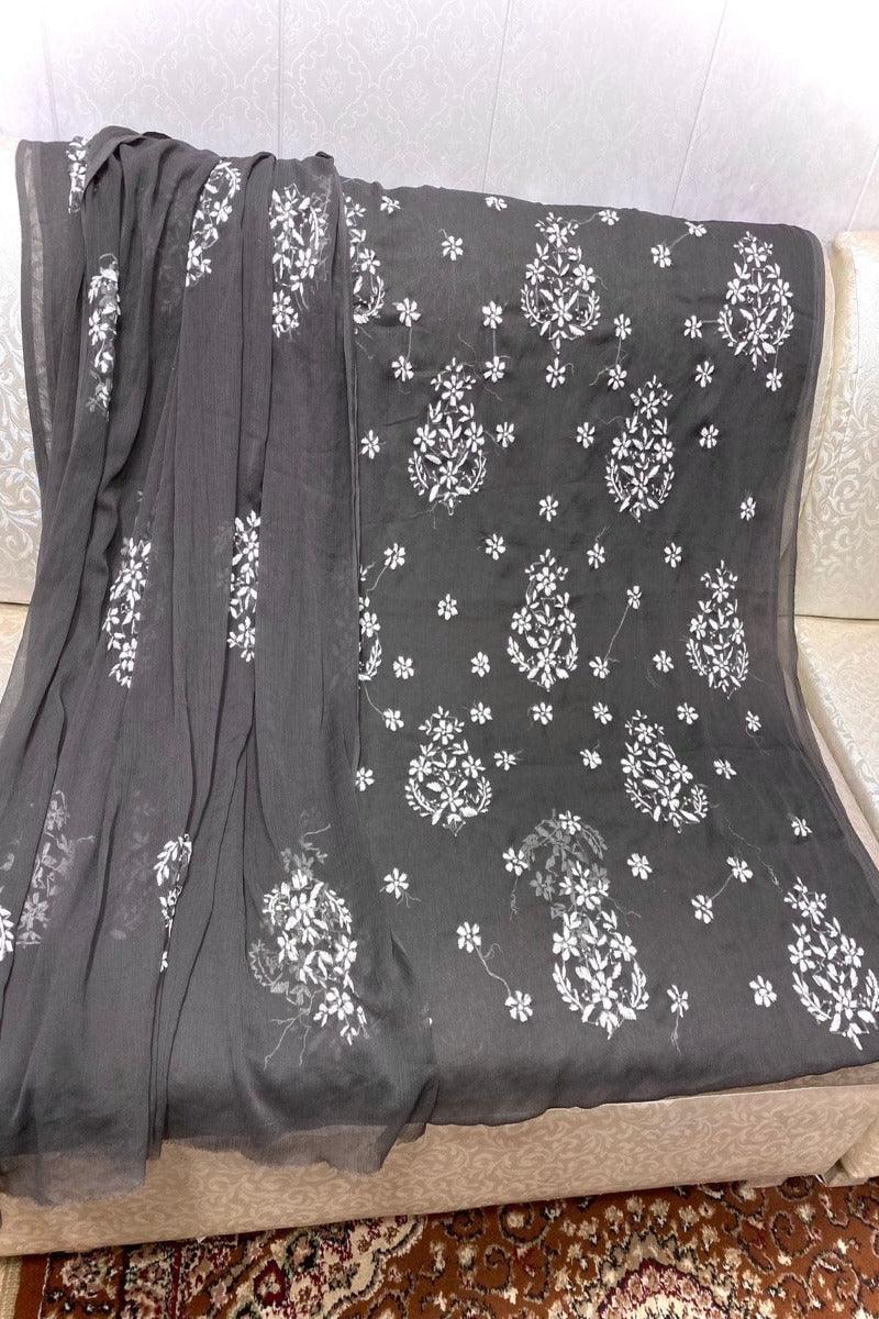 Designs By Amina - Hand Embroidered Bamber Chiffon 2 piece - 12
