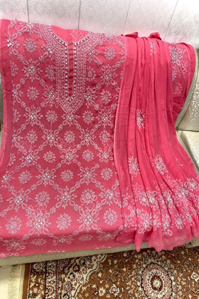 Designs By Amina - Hand Embroidered Bamber Chiffon 2 piece - 5