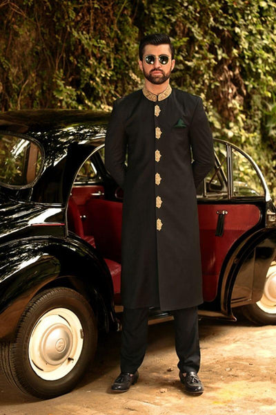 GEM Garments - Euphoria - Sherwani - Black - 1 Piece - Viscose Polyester - Studio by TCS