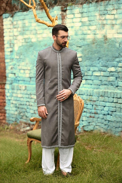 GEM Garments - Ash - Sherwani - Grey - 1 Piece - Viscose Polyester - Studio by TCS