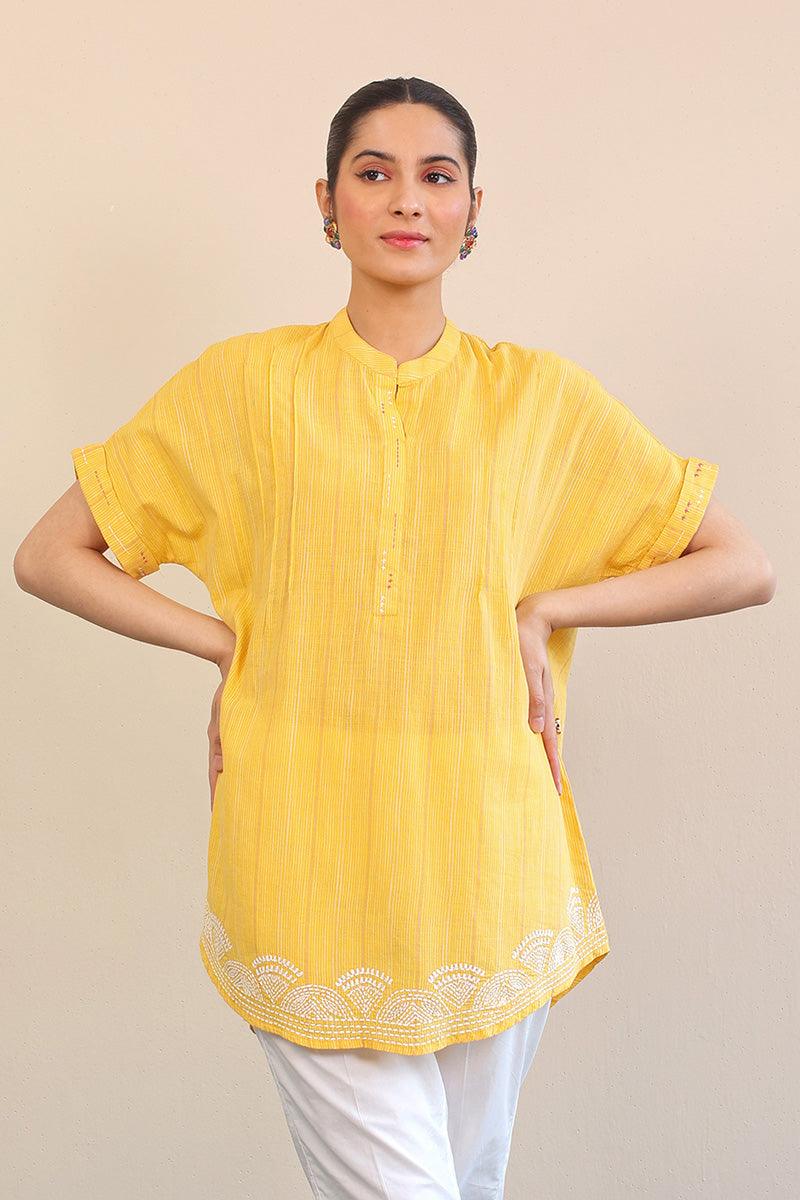 Generation - 1 Piece - Serenity Kurti - Yellow - Lawn