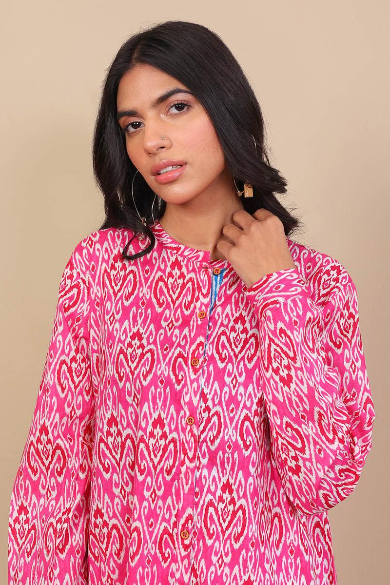 Generation - 2-Piece Block Printed Saga Gulabi - Pink - Voile