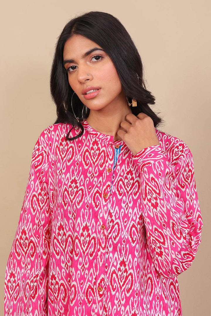 Generation - 2-Piece Block Printed Saga Gulabi - Pink - Voile