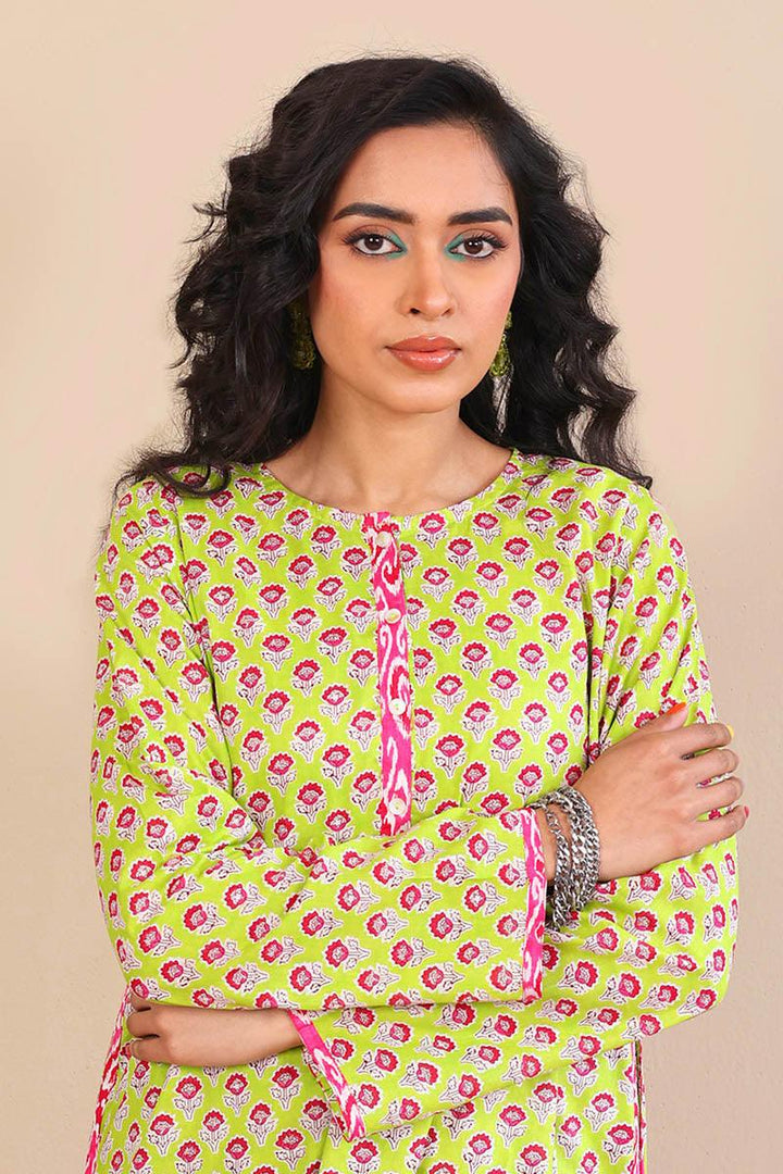 Generation - 2-Piece Block Printed Saga Super Set - Green - Voile