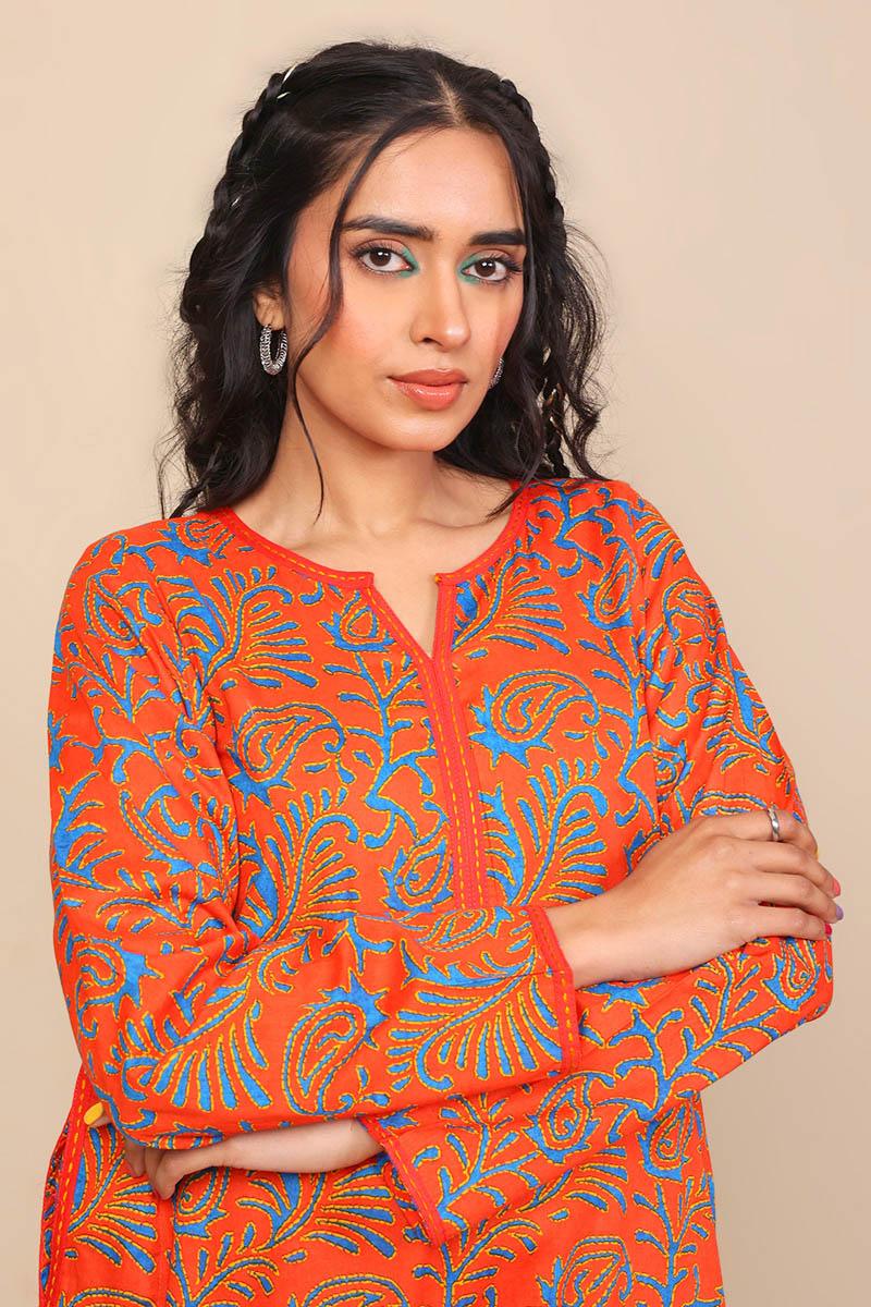 Generation - 2-Piece Sujani Set - Red - Voile