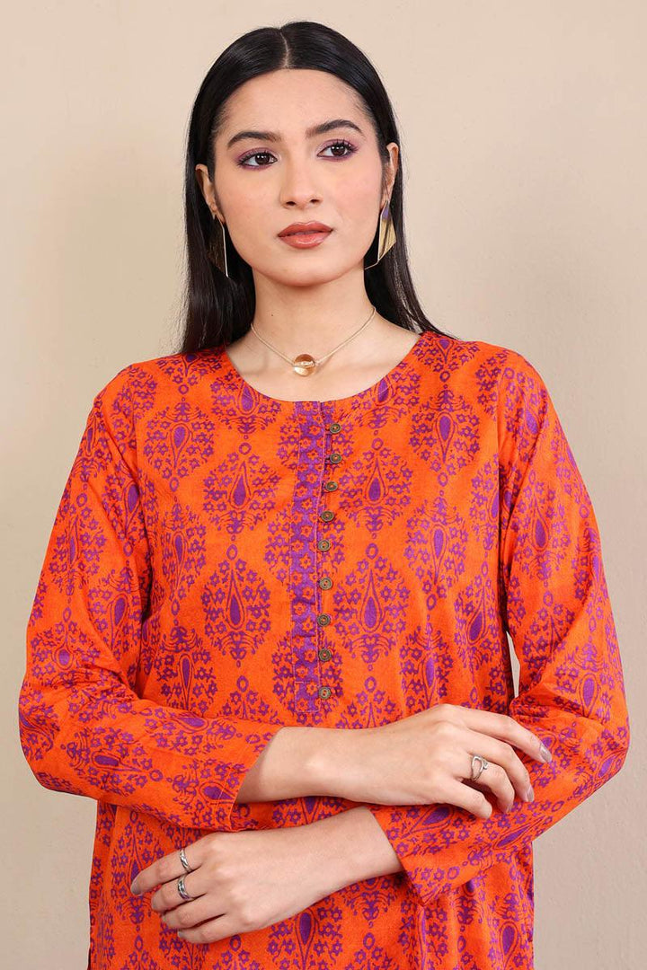 Generation - 2-Piece Thappa Gharara Set - Orange - Voile