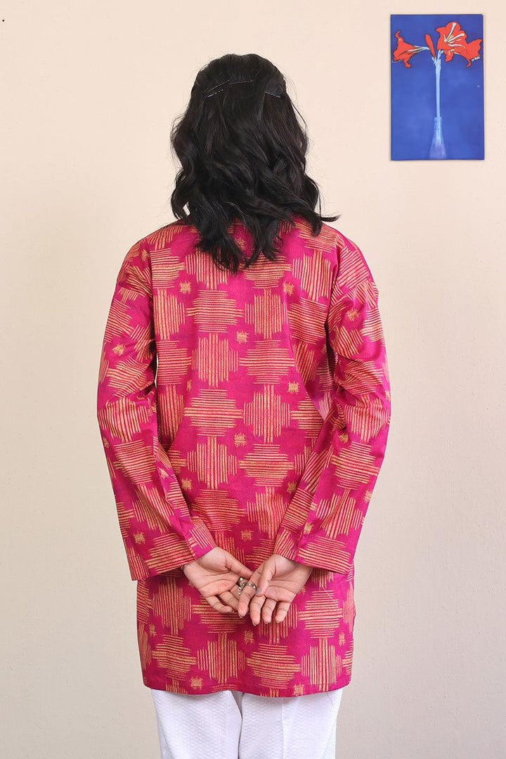 Generation - Ikat Kurta - Pink - Lawn - 1 Piece